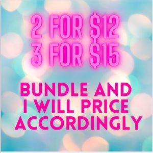 2 for $12 and 3 for $15